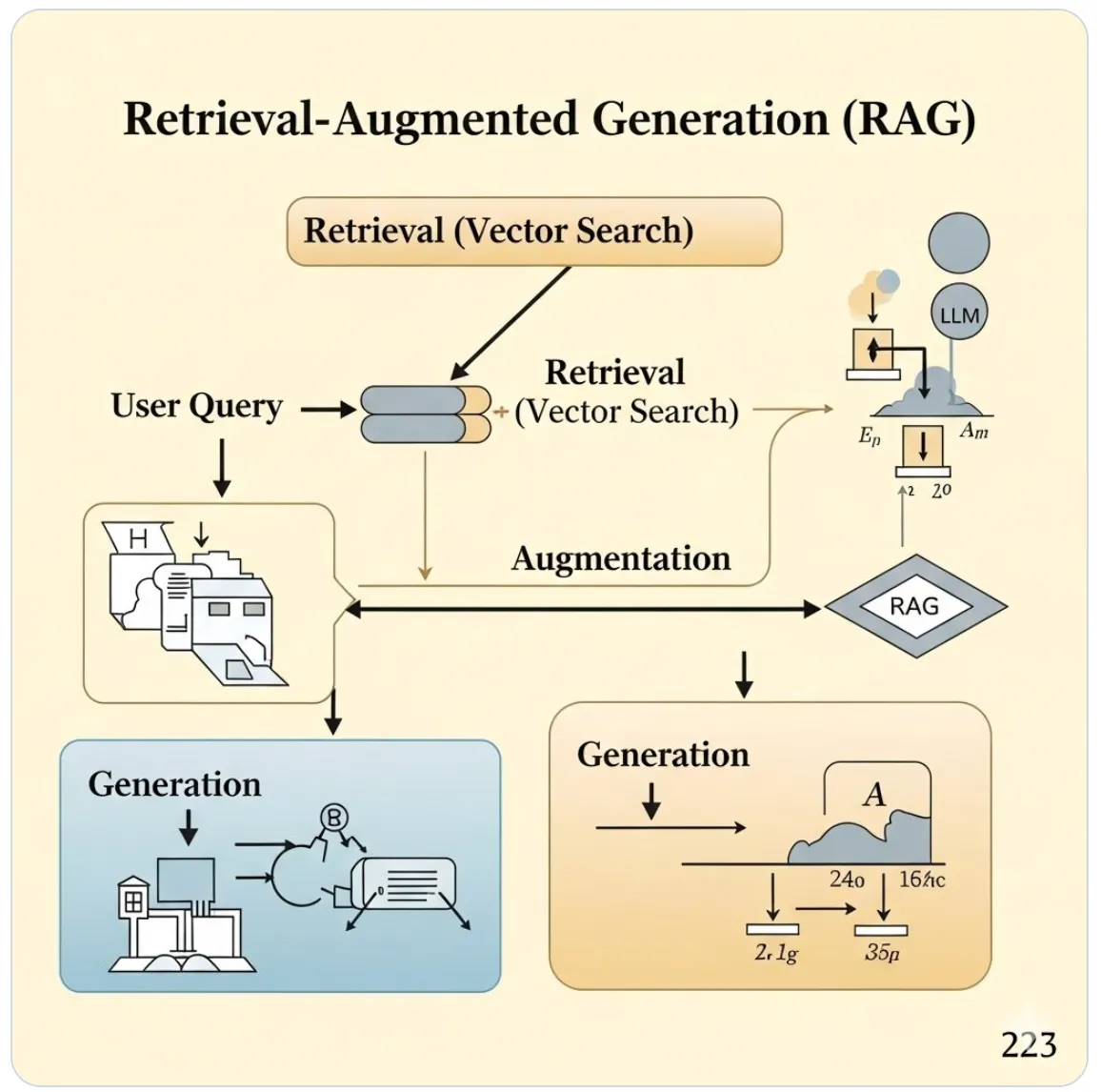 Visualization of a retrieval-augmented generation workflow